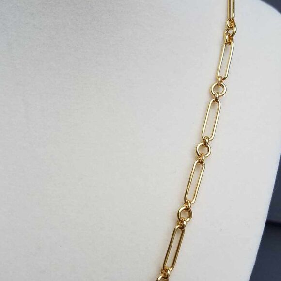 NWT J Crew Paper Clip Chain Charm Necklace Freshwater Pearl Pave Crystal Ball - Picture 8 of 11